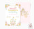 Editable Princess Birthday Party Digital Invitation Canva Template with Princess Castle and Flowers Illustrations