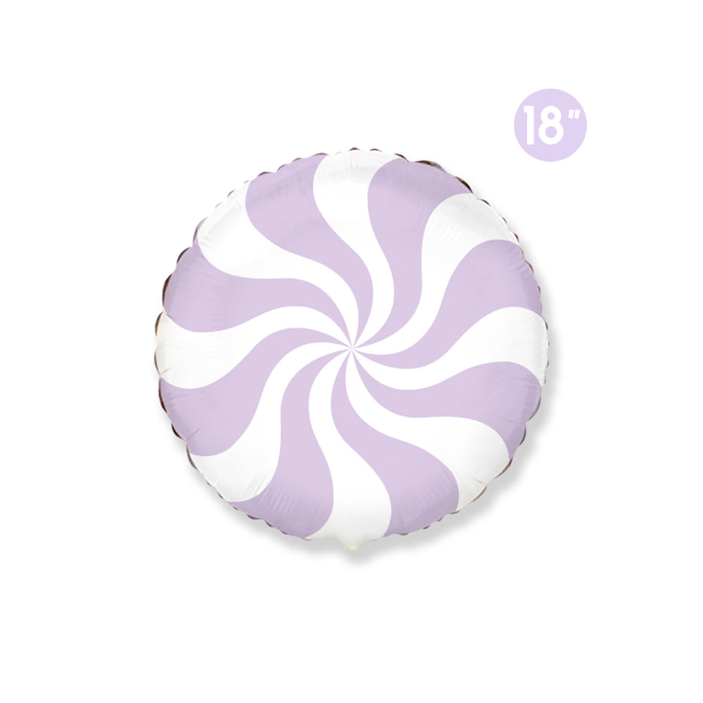 Pastel Lavender Peppermint Swirl Foil Balloon 18 inches, Christmas Party Decoration, Candy Cane Peppermint Balloon Decor, Holiday Birthday Party
