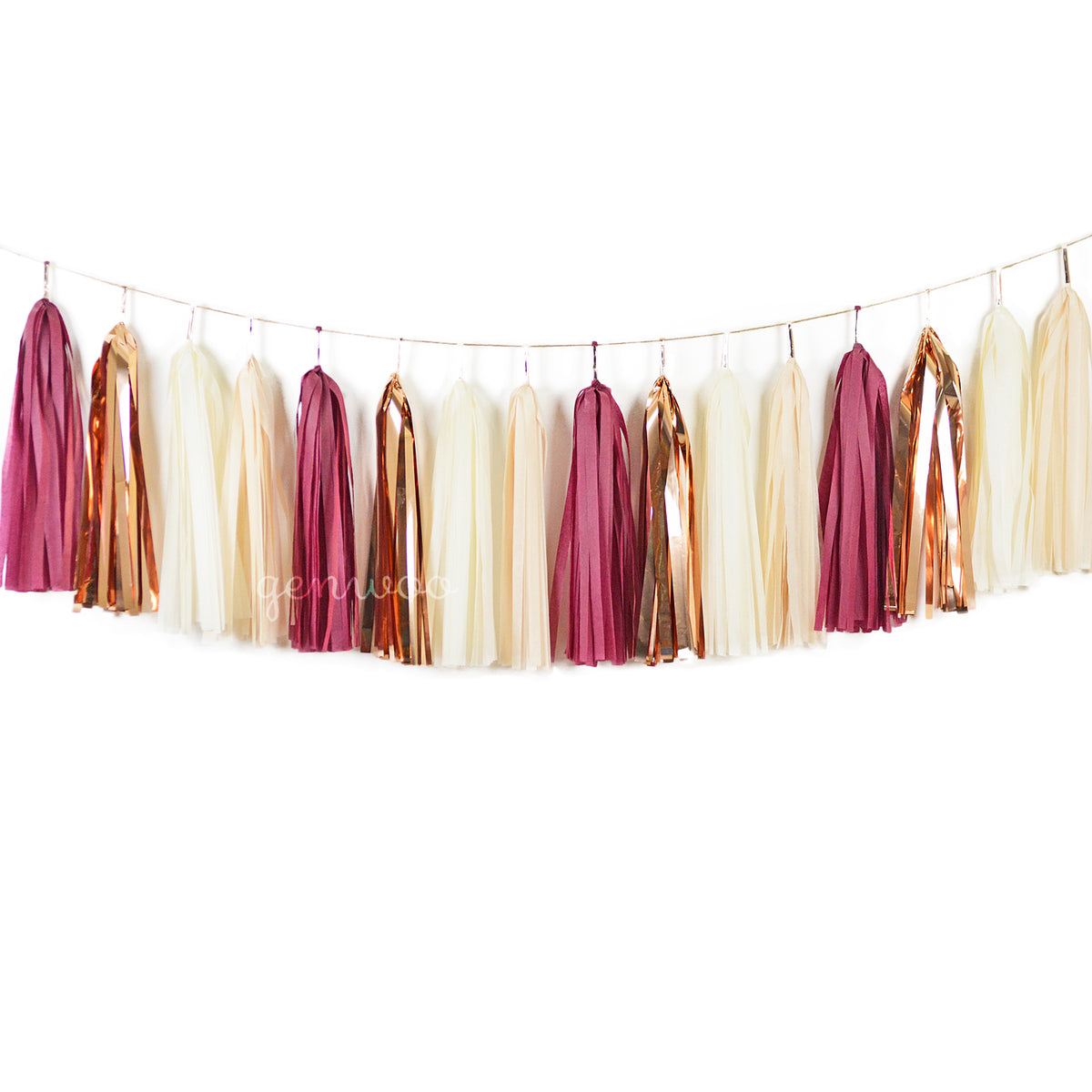Burgundy and Rose Gold Tassel Garland