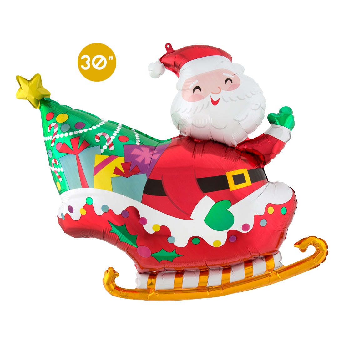 Santa's Sleigh Foil Balloon Cute Christmas Party Decoration