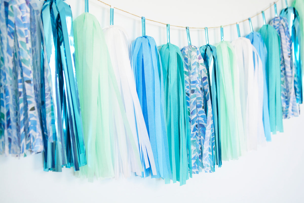 Sea Glass Tassel Garland