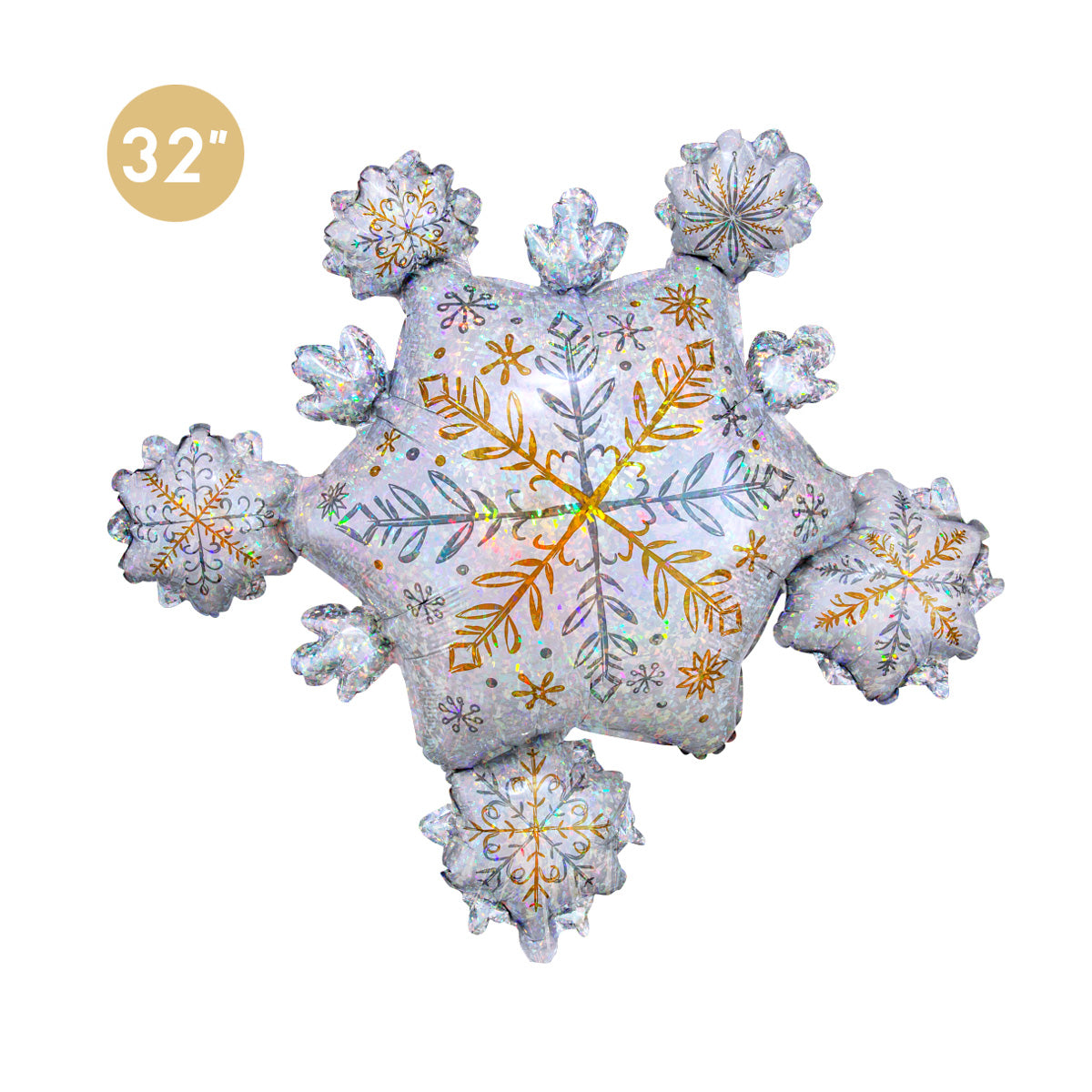 Shining Snow Cluster Foil Balloon GenWoo Shop Christmas Balloon Decoration Snowflake Balloon Winter Wonderland Party Supplies
