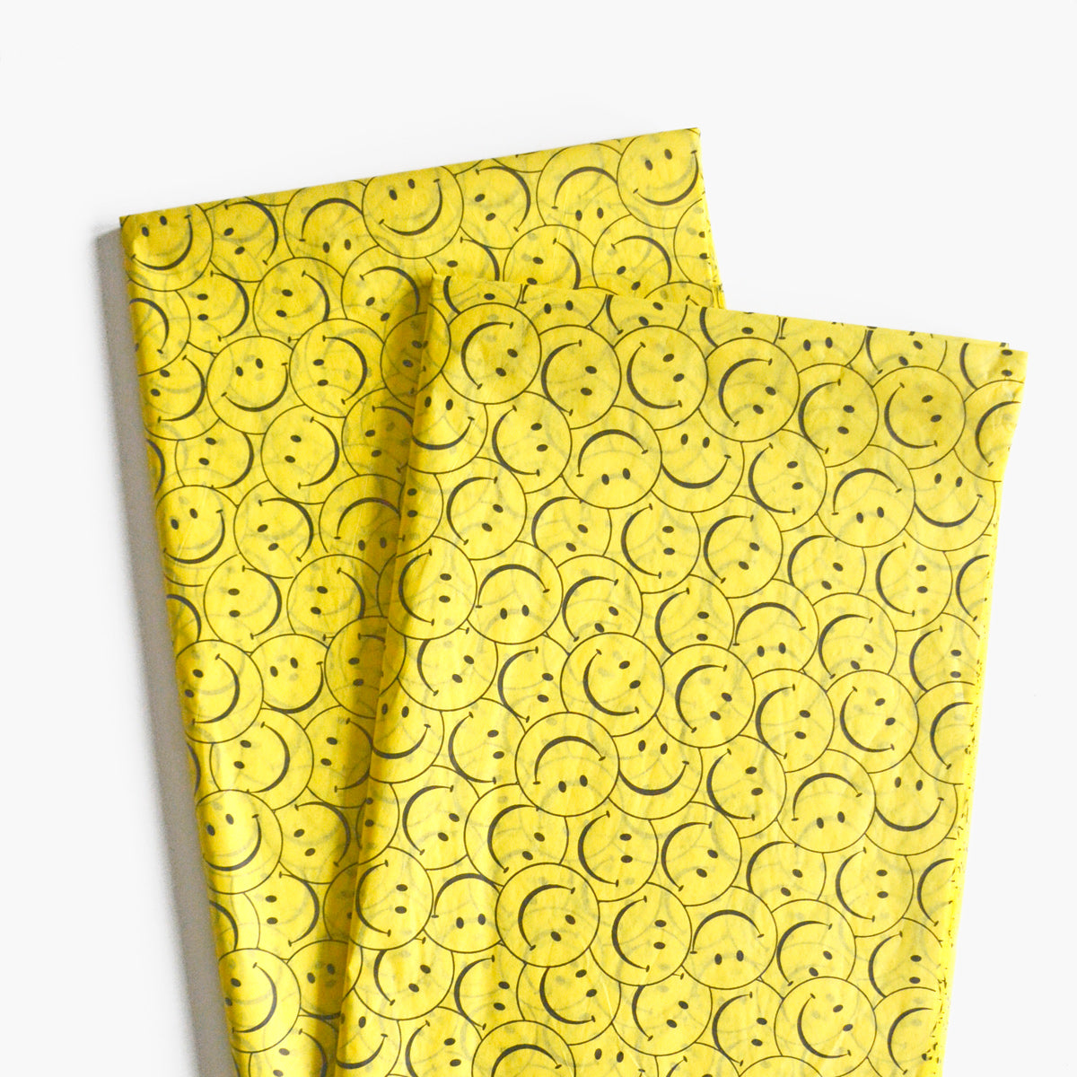 Groovy Smiley Face Tissue Paper - Groovy Themed Gift Wrapping Paper, Bright Yellow Smiley Faces Pattern, Handcraft Supplies