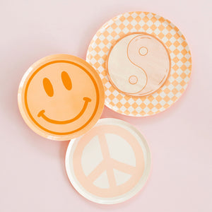 Groovy Smiley Face Party Dessert Plates