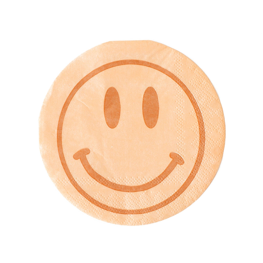 Groovy Smiley Face Cocktail Napkins - Retro Birthday Party Tableware