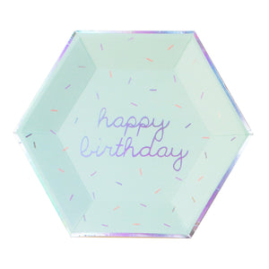 Sprinkles - Pastel Happy Birthday Large Paper Plates
