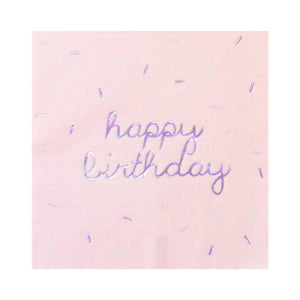 Sprinkles - Pastel Happy Birthday Napkins Large (Multi-Color Pack)