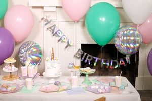 Iridescent Holographic HAPPY BIRTHDAY Letter Banner