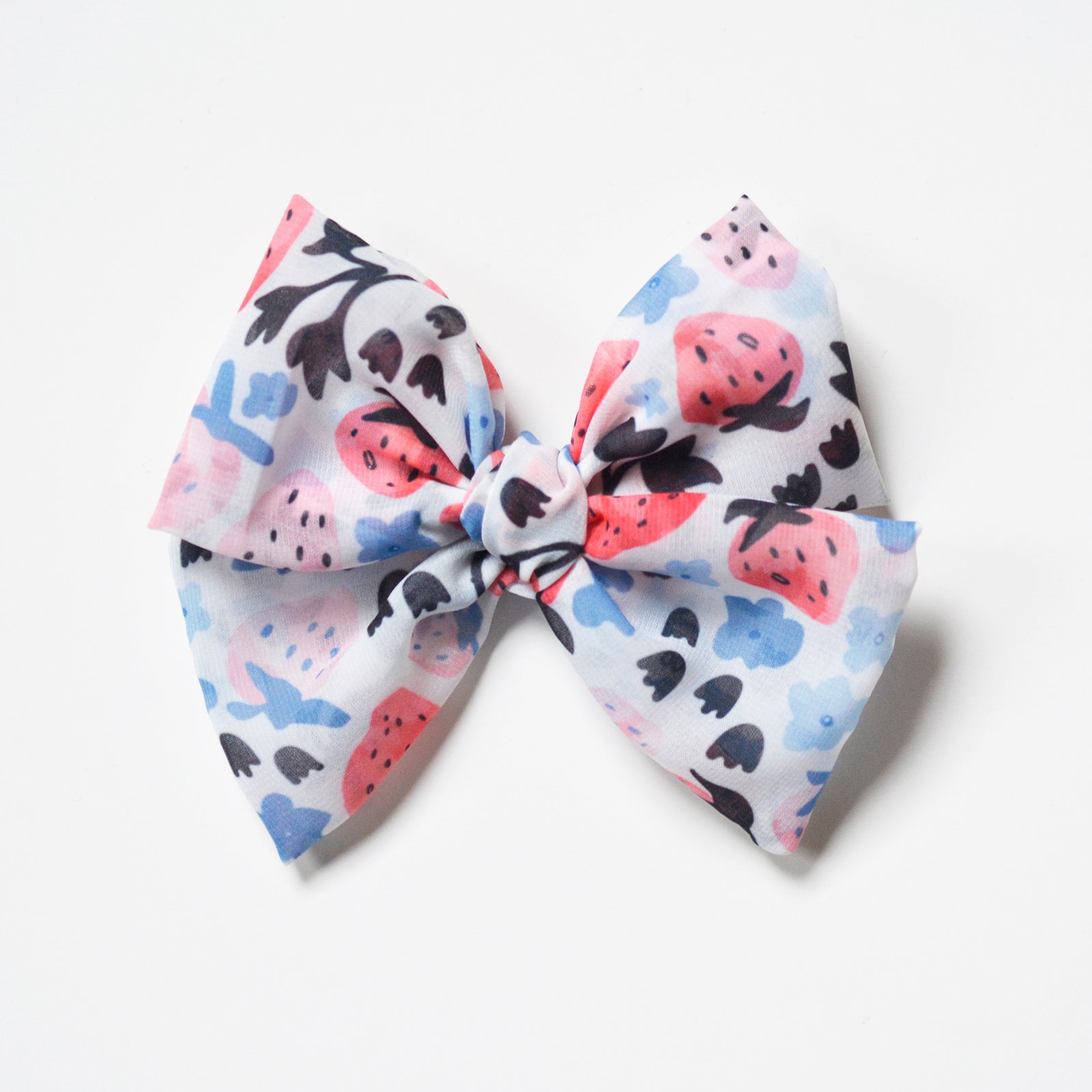 strawberry pattern hair bows, girls hair accessories, genbow club