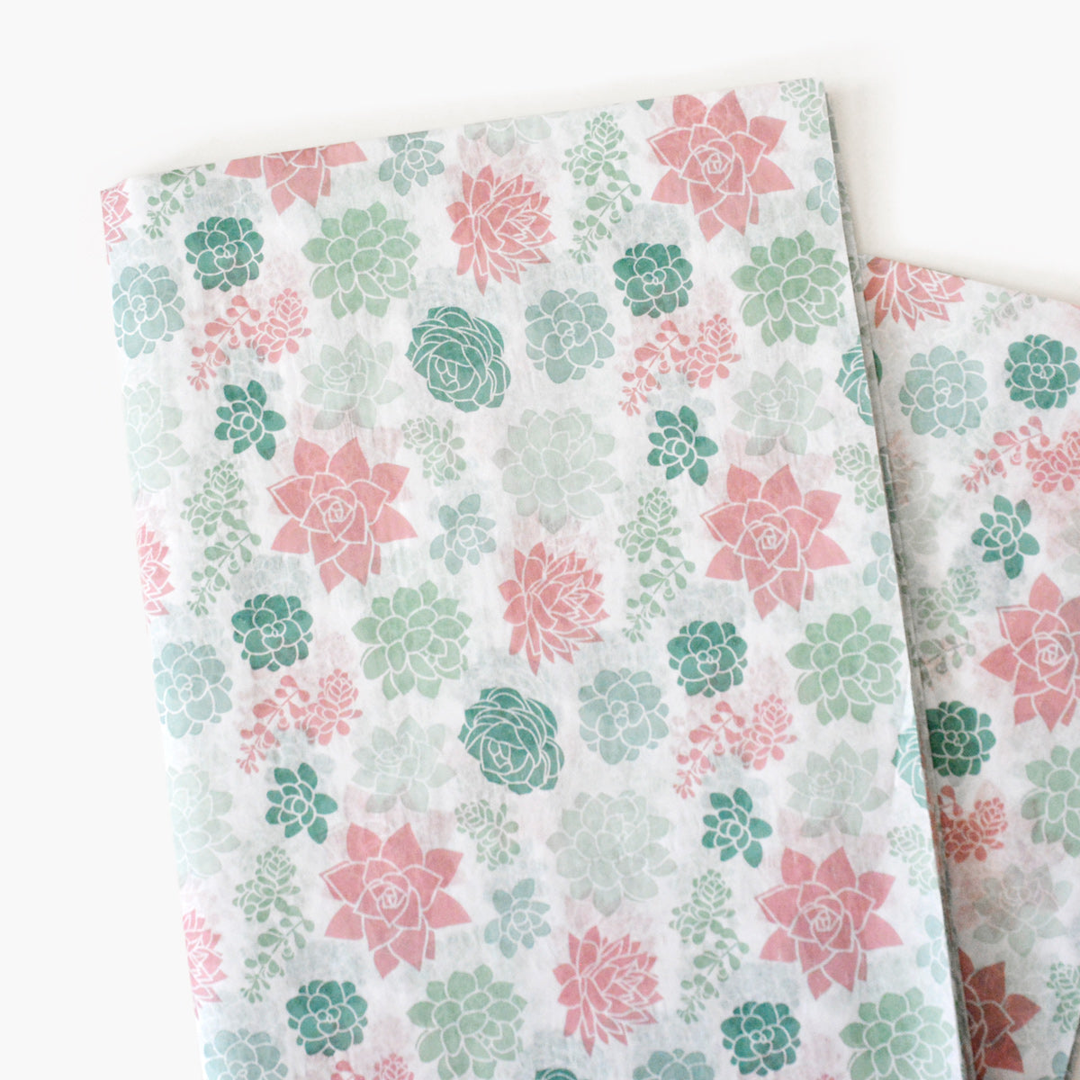 Pink and Green Succulents Patterned Tissue Paper - Boho Plants Christmas  Holiday Gift Wrapping - Bridal Shower Gift Wrap - GenWooShop