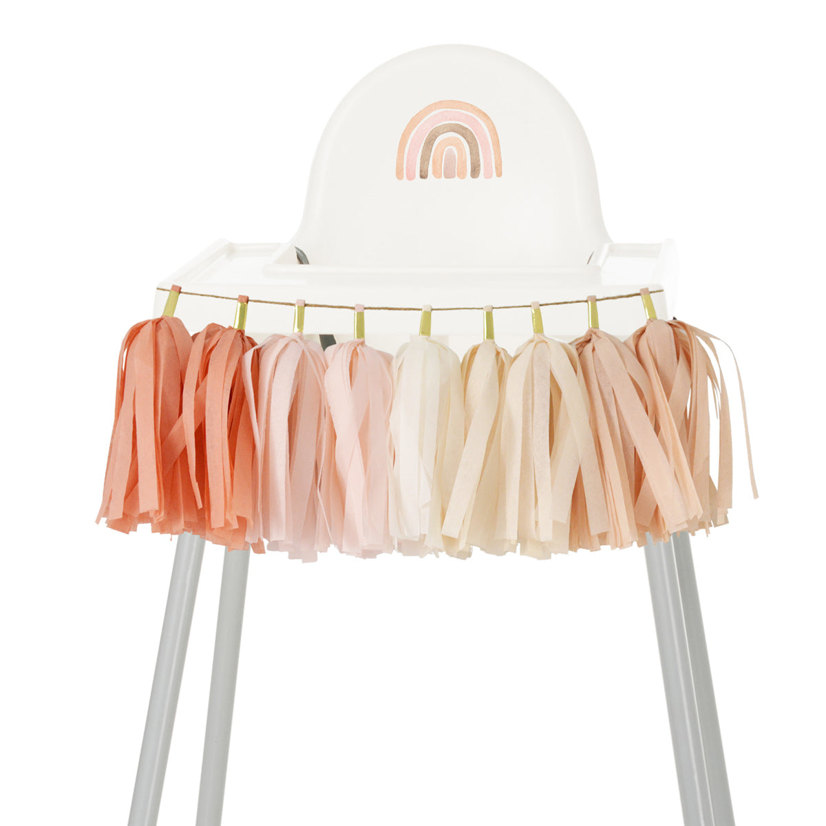 Terra Cotta Boho High Chair Garland, Boho Rainbow First Birthday, Muted Color Rainbow, Bohemian Baby Girl Birthday Party, High Chair Banner