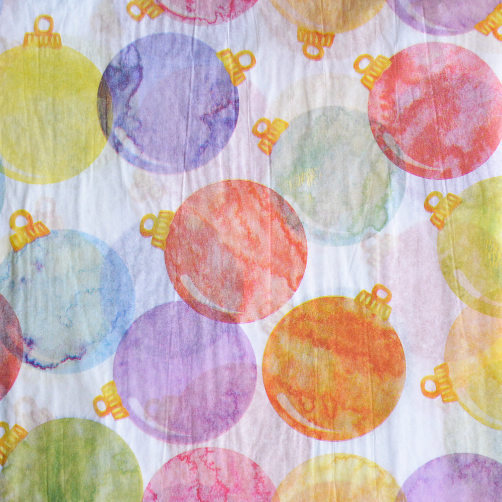 Colorful Watercolor Christmas Ornaments Tissue Paper - Watercolor Christmas Pattern Gift Wrapping Paper - Handcraft Supplies