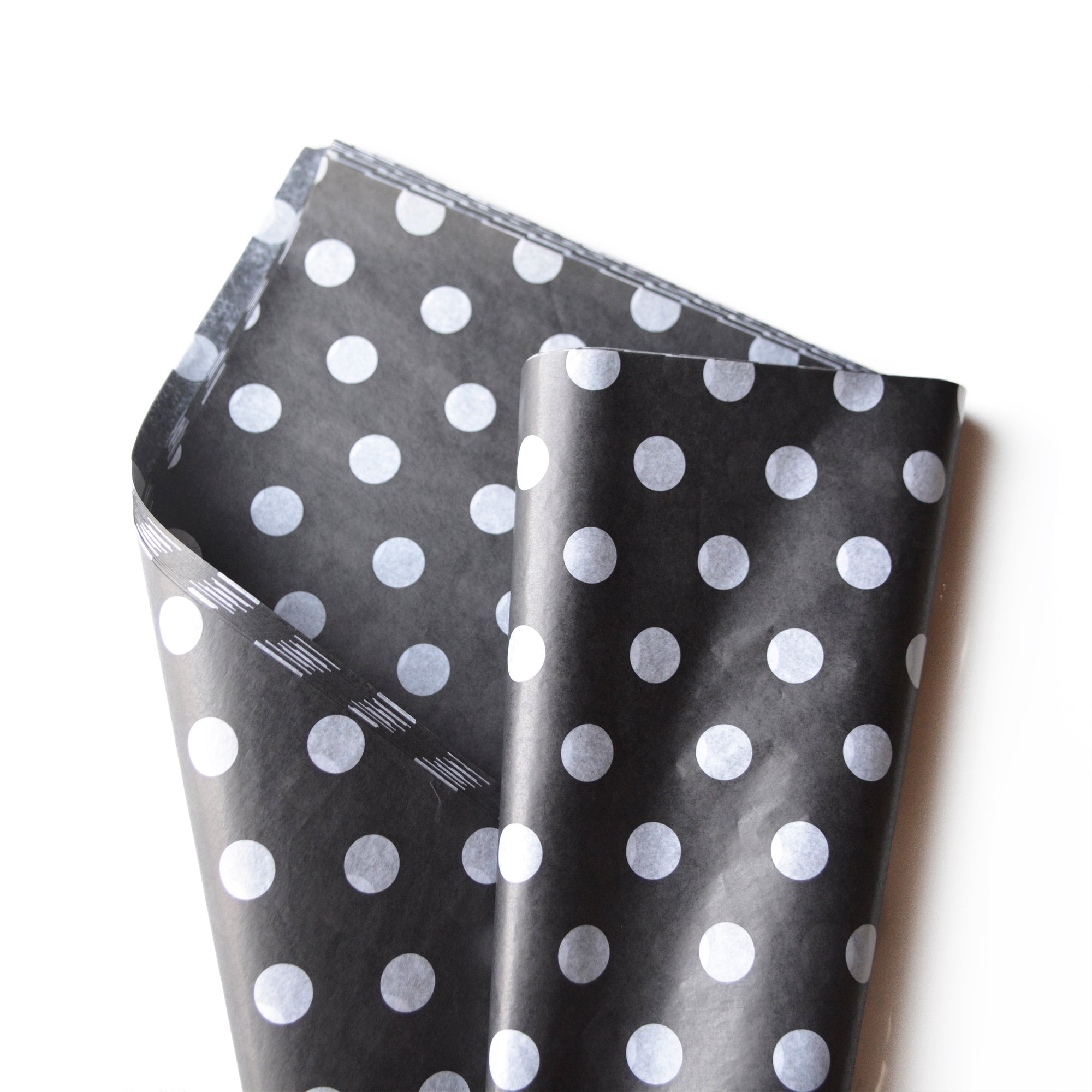 White/Black Polka Dots Tissue Paper