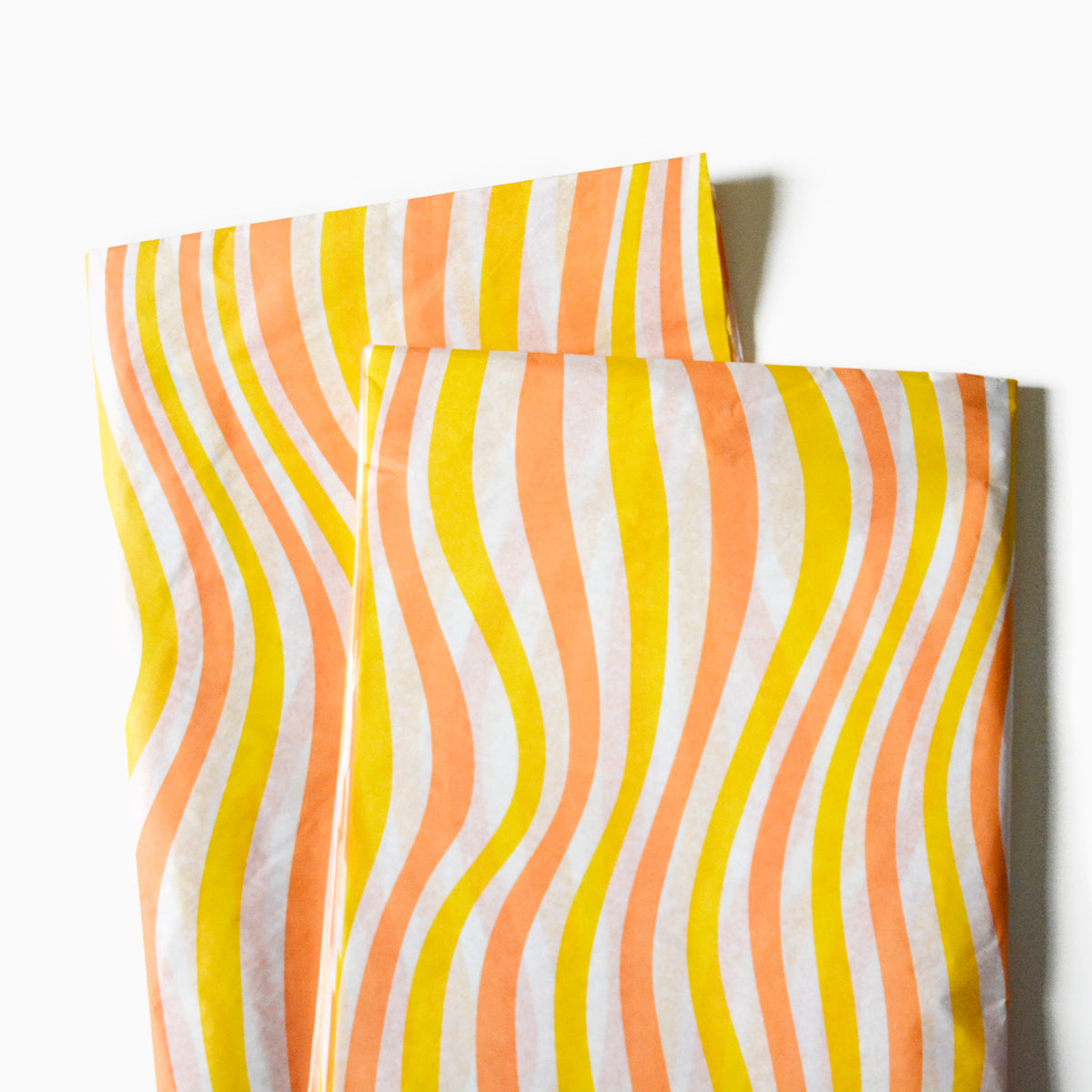 Yellow and Orange Wave Lines Tissue Paper - Candy Desserts Gift Wrapping & Handcraft Paper Supplies
