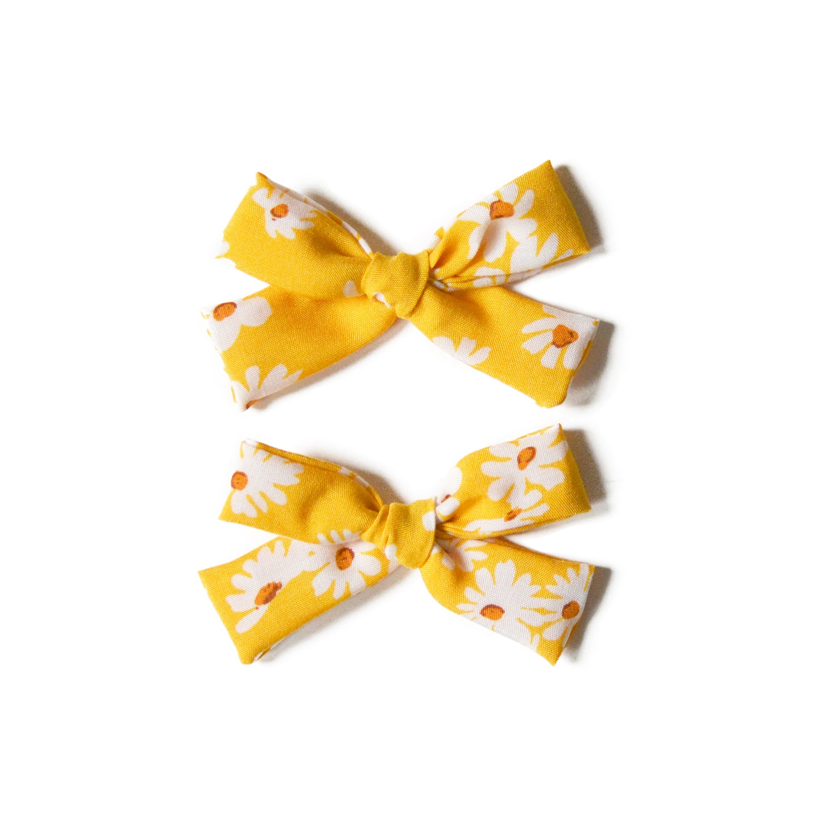 yellow flower daisy girls bows, pigtail bows, genbow club
