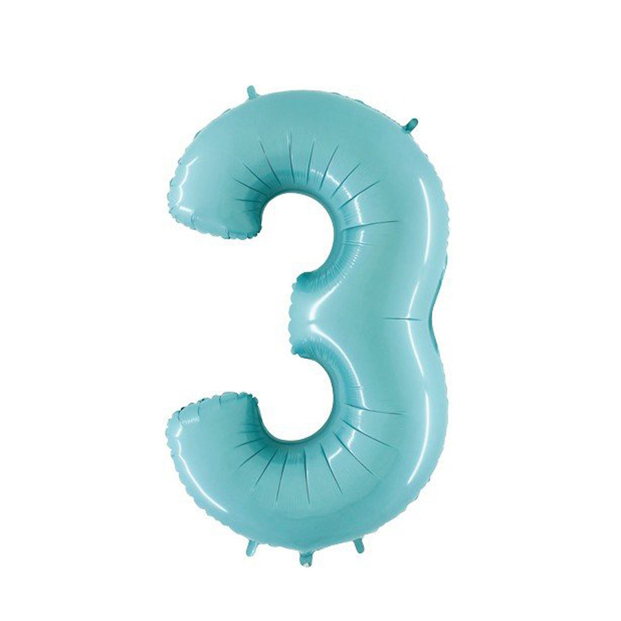 Jumbo Baby Blue Number 3 Foil Balloon