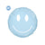 Pale Blue Groovy Smiley Face Foil Balloon 30" - Retro Funky Hippie Party Decor