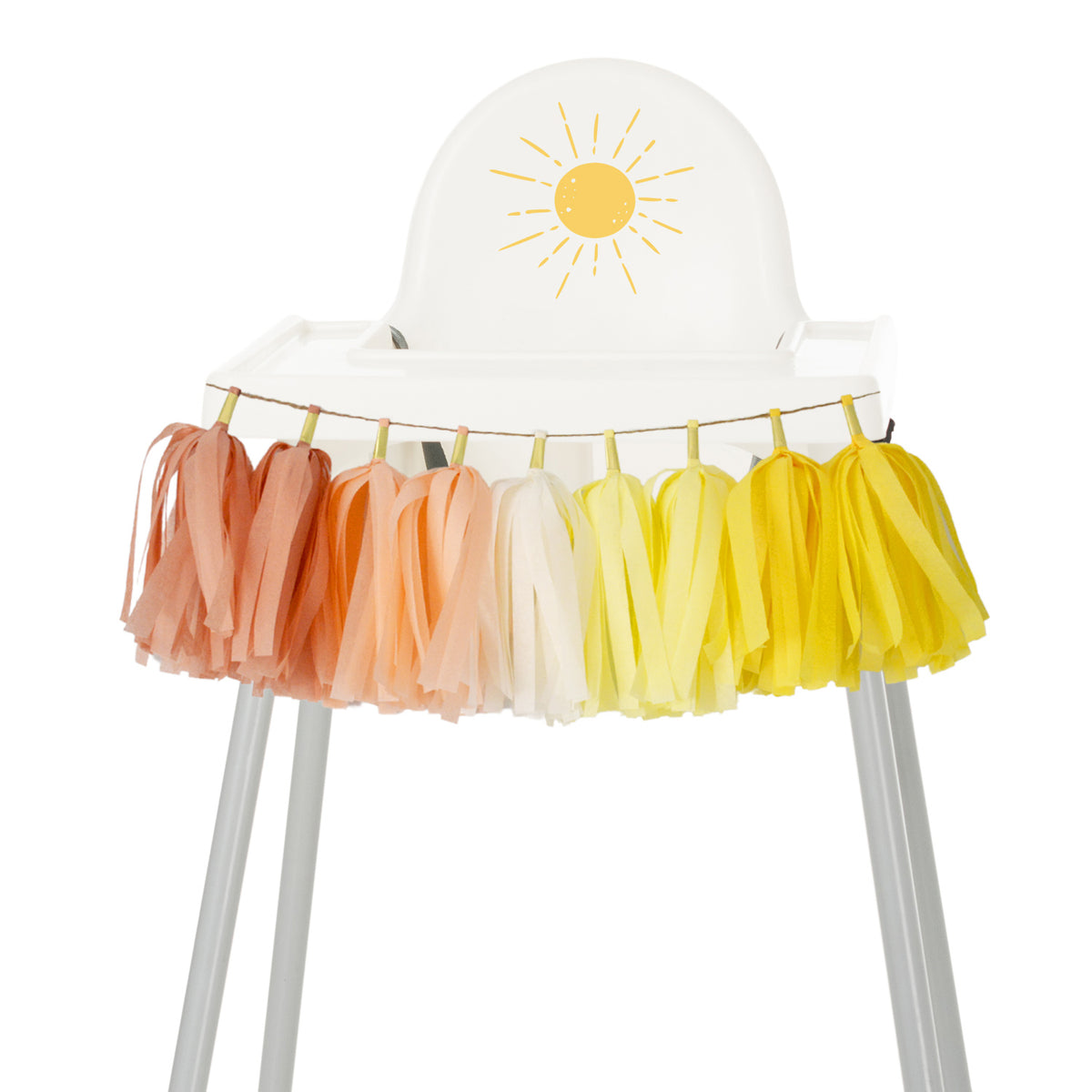 Boho Sunshine High Chair Garland - Boho Sun First Birthday & Cake Smash Decorations, Bohemian Sunshine 1st Birthday High Chair Banner by GenWoo Shop