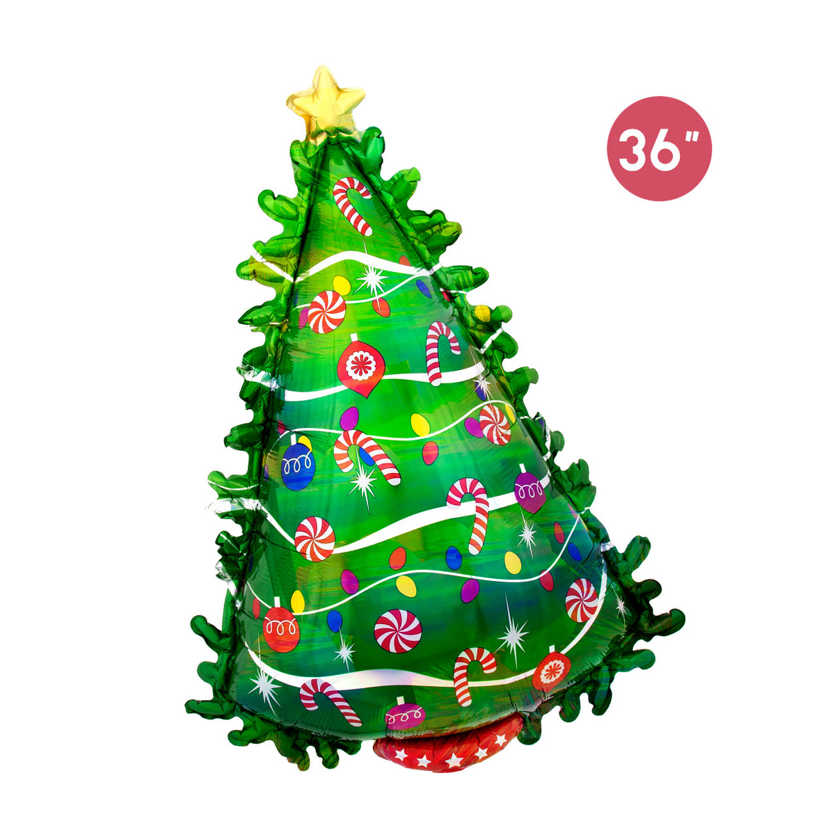 Holographic Green Christmas Tree Balloon - Cute Christmas Birthday Party Balloon Decoration GenWoo Shop