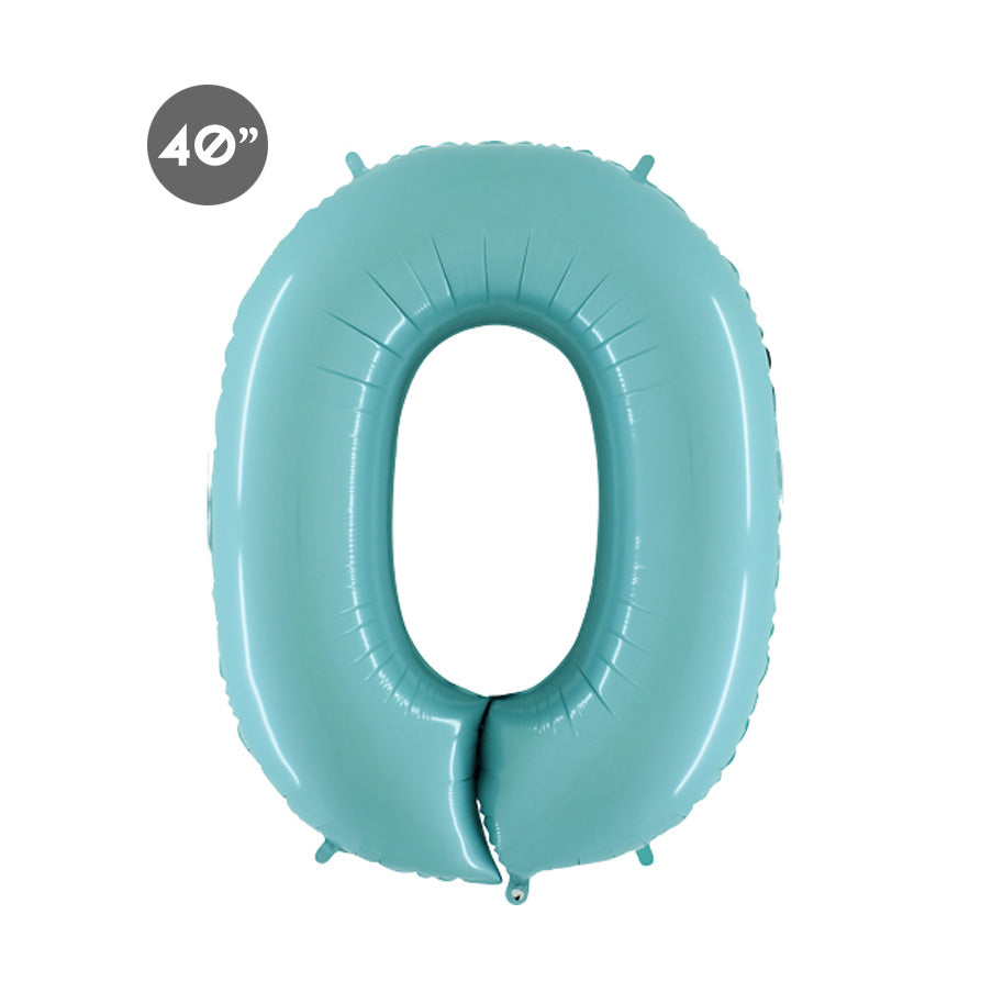 Jumbo Baby Blue Number 0 Foil Balloon - milestone birthday parties or anniversaries number balloons