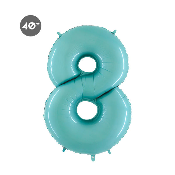 Jumbo Baby Blue Number 8 Foil Balloon - 8th Birthday Number