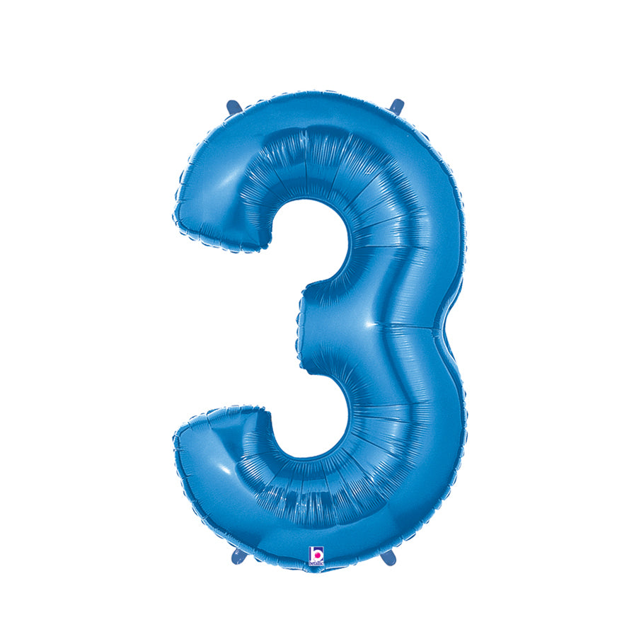 Jumbo Dark Blue Number 3 Foil Balloon