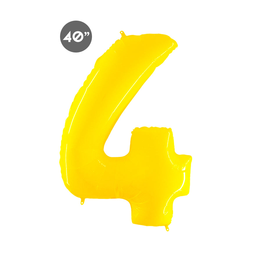 40-inch Jumbo Yellow Number 4 Foil Balloon